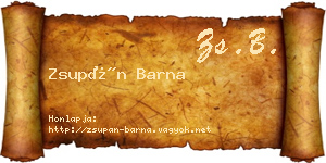 Zsupán Barna névjegykártya